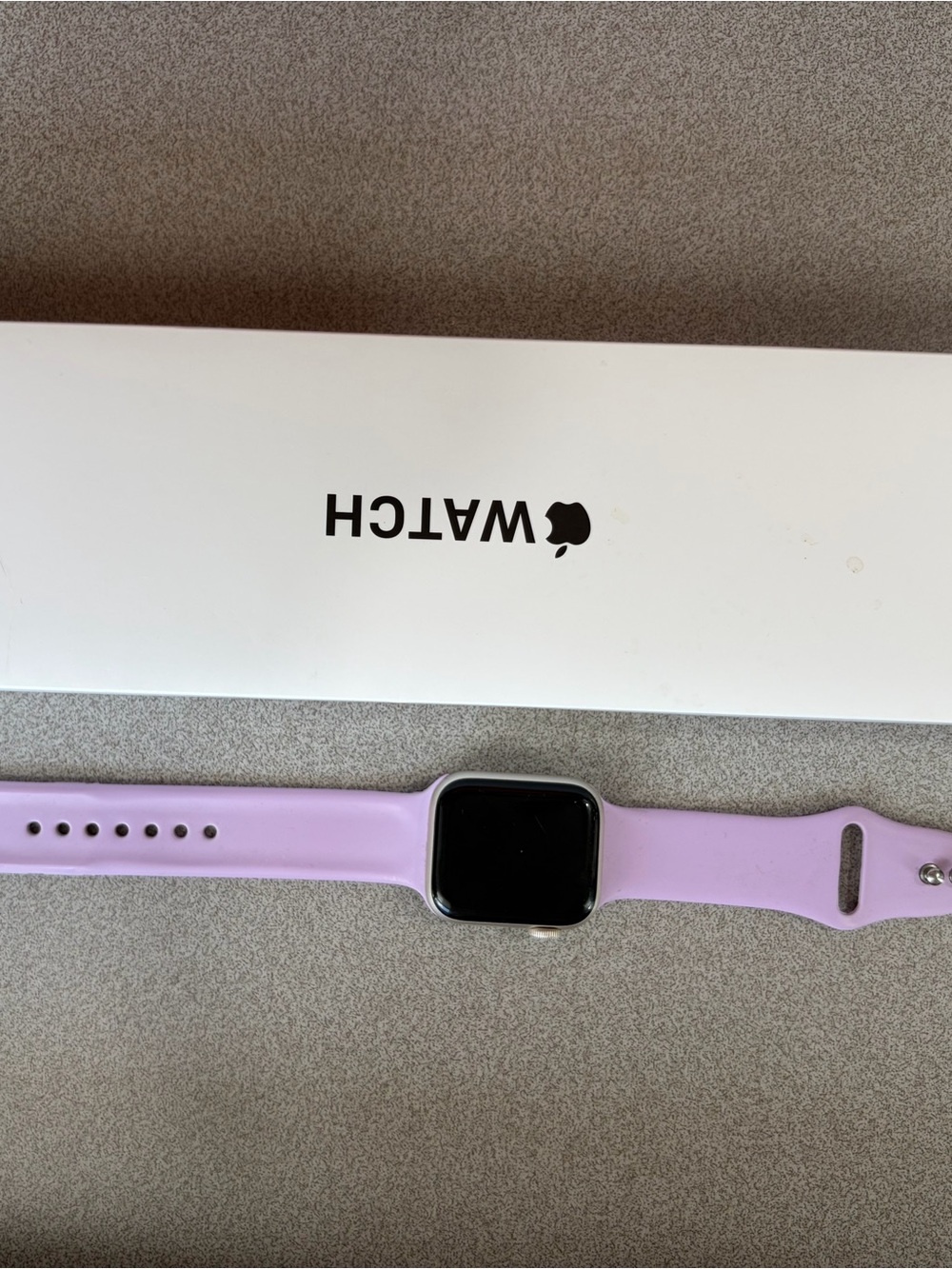 Apple Watch with Lilac Silicone Sport Band